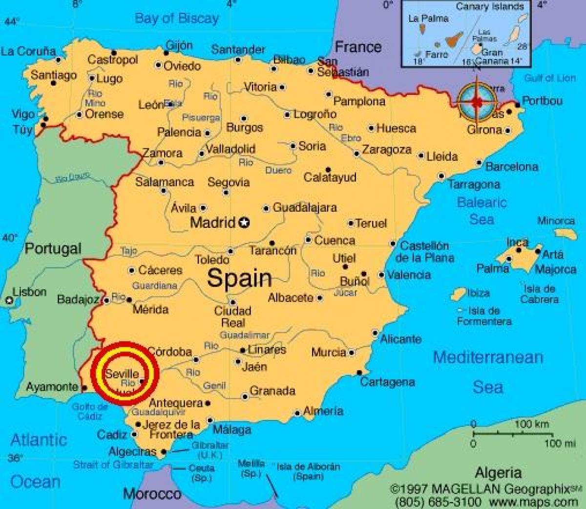 सेविला espana नक्शा