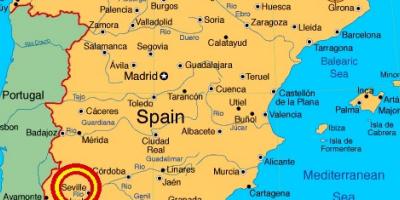 स्पेन के मानचित्र दिखा सेविला